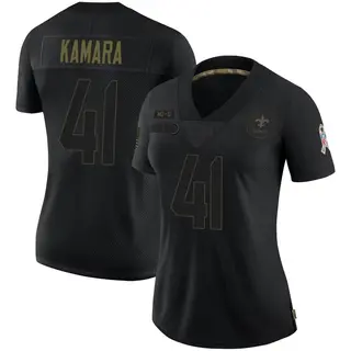 New Orleans Saints Women's Alvin Kamara Limited 2020 Salute To Service Jersey - Black