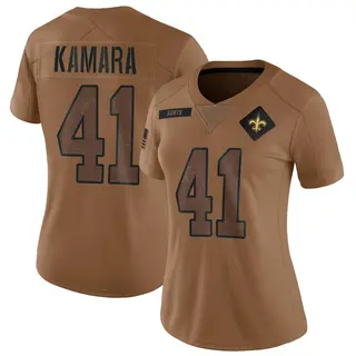 New Orleans Saints Women's Alvin Kamara Limited 2023 Salute To Service Jersey - Brown